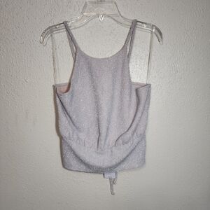 Chic Silver Glitter Tank Top